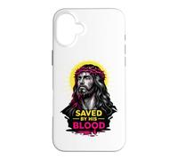 Sauvé par Son Sang Jésus-Christ Redemption Art de Foi Moderne Coque pour iPhone 16 Plus