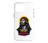 Sauvé par Son Sang Jésus-Christ Redemption Art de Foi Moderne Coque pour iPhone 16 Pro Max