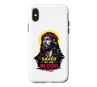 Sauvé par Son Sang Jésus-Christ Redemption Art de Foi Moderne Coque pour iPhone X/XS