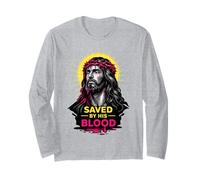 Sauvé par Son Sang Jésus-Christ Redemption Art de Foi Moderne Manche Longue