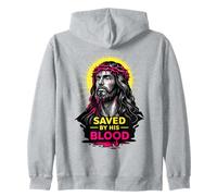 Sauvé par Son Sang Jésus-Christ Redemption Art de Foi Moderne Sweat à Capuche