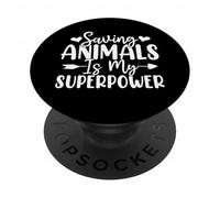 Sauver Les Animaux est ma Superpuissance pour Animaux de Compagnie Adoption Animal Rescue PopSockets PopGrip Adhésif