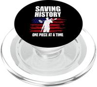 Sauver l'histoire Drapeau américain USA Drôle Détection de métaux PopSockets PopGrip pour MagSafe