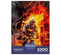Sauvetage par Les Pompiers 1000 Pièces Pack Puzzle Courage héroïque Puzzle Voitureton Extra-épais - Favori des Collectionneurs, Détente Mentale, Pause Bureau Voyage Et Cadeaux De Fête 70x50cm/1000pcs
