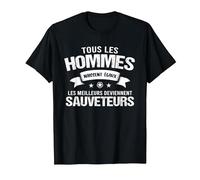 Sauveteur en mer/Sauveteur/Sauvetage/Cadeau T-Shirt, Homme, Noir, M