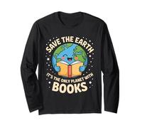 Sauvez la Terre, C'est la Seule planète avec Books Reader Earth Day Manche Longue
