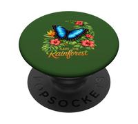 Sauvez Le Papillon Bleu de la forêt Tropicale PopSockets PopGrip Adhésif