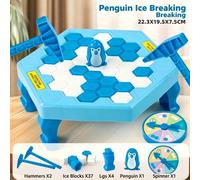 Sauvez le pingouin Jeu de brise-glace - Jeu de plateau de brise-glace pour 2 joueurs, jeu de table d'entraînement à la pensée stratégique, jeu de fête familial interactif, jouet anti-stress, cadeau or