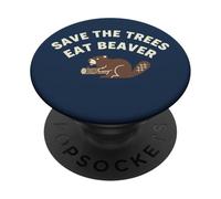 Sauvez Les Arbres et Mangez Le Castor PopSockets PopGrip Adhésif