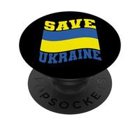 Sauvez l'Ukraine Soutenez Les Ukrainiens Je suis Debout avec Le Drapeau de l'Ukraine PopSockets PopGrip Adhésif