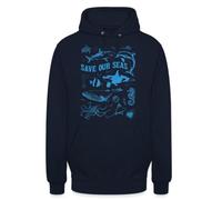 Sauvez nos mers, sweat à capuche unisexe au design respectueux de | Un design inspirant qui montre différents créatures marines et appelle à sauver les océans.