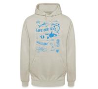 Sauvez nos mers, sweat à capuche unisexe au design respectueux de | Un design inspirant qui montre différents créatures marines et appelle à sauver les océans.