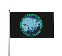 Sauvez nos océans Sauvez notre avenir Protégez notre drapeau de maison océan, drapeau de 3 x 5 pieds sur un seul côté à l'extérieur, bannières anti-décoloration aux couleurs vives, décoration extérie