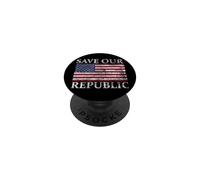 Sauvez Notre Drapeau américain de la République américaine Fierté américaine PopSockets PopGrip Adhésif