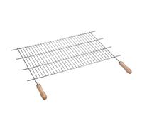 Sauvic Grille de barbecue 02475 zinguée avec manches acier/bois 80 x 40 cm