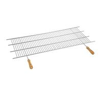 Sauvic Grille de barbecue 02480 zinguée, manches acier/bois, 100 x 40 cm