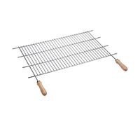 Sauvic 02756 Grille de Barbecue Inoxydable avec Manches Bois 60 x 40 cm Acier