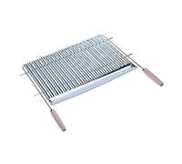 Sauvic 02795 Grille de Barbecue Inoxydable en V avec Manches Bois 70 x 44 cm Acier