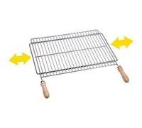 Sauvic Grille de barbecue universelle 02815 inoxydable 60/70 x 40 cm extensible 62–72 cm