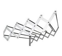 Sauvic 89765 Séchoir à Linge Extensible Acier Plastifié Blanc avec 10 Barres Aluminium 120 x 13,5-78 x 26,5 cm