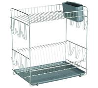 Sauvic 90980 Égouttoir à Vaisselle avec Plateau Inoxydable Gris 43 x 25 x 41,5 cm
