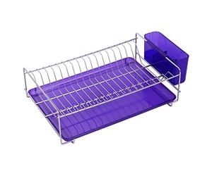 Sauvic 91028 Égouttoir à Vaisselle avec Plateau Inoxydable Violet 38,5 x 25 x 12 cm