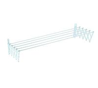 Sauvic Étendoir Extensible avec feuillard en Acier plastifié Blanc et 5 tiges de 70 cm