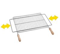 Sauvic Grille de Barbecue Extensible de 52,5 à 62,5 x 40 cm zinguée