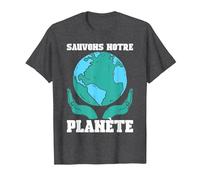 Sauvons Notre Planète Monde Nature Terre Ecologie Cadeau T-Shirt, Homme, Chiné Foncé, XL