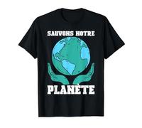 Sauvons Notre Planète Monde Nature Terre Ecologie Cadeau T-Shirt, Homme, Noir, XL
