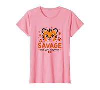 Savage But Cute About It Tiger Cub Paw T-Shirt, Femme, Rose, 3XL