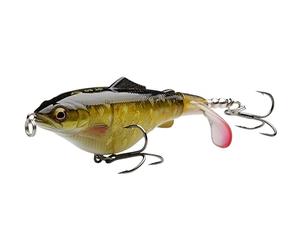 Savage Gear 3D Fat Smashtail - Leurre de pêche Topwater Plopper, appât Dur Flottant pour la pêche à l'achigan, au brochet, au Musky, à la Perche et aux prédateurs - Eau Douce et Eau salée Roach 8cm