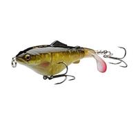 Savage Gear 3D Fat Smashtail - Leurre de pêche Topwater Plopper, Appât Dur Flottant pour la pêche au Bar, au brochet, au Musky, à la Perche et aux prédateurs, Eau Douce et Eau salée Black Ghost 8cm