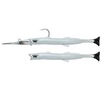 Savage Gear 3D Needlefish Pulsetail 2+1 Leurre de pêche Blanc Perle Argent 14 cm 12 g