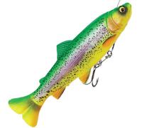 Savage Gear 4D Line Thru Pulsetail - Poisson en caoutchouc Swimbait - Couleur : Firetrout, longueur / poids / comportement de natation : 16 cm / 51 g / chute lente
