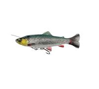 Savage Gear 4D Line Thru Pulsetail - Poisson en caoutchouc Swimbait - Couleur : vert argenté - Longueur / poids / comportement de natation : 20 cm / 102 g - Coulant lentement