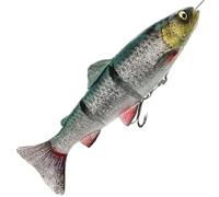Savage Gear 4D Line Thru Trout Poisson en caoutchouc pour truite en caoutchouc, couleur : vert argenté, longueur/poids/comportement de natation : 25 cm, 180 g, descente lente