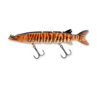 Savage Gear Appât de pêche Rigide 3D pour brochet, 11,4 g, Noir/Orange, Contours réalistes, Couleurs et Mouvement, Construction Durable, hameçons triples Robustes, Design à Fil traversant