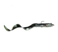 Savage Gear - Appât Poisson en Caoutchouc 4D Real Eel - 20cm / 38g - Noir Vert Perle PHP - 1 Pièce - Hochet Simple et Triplé Amovible - Pêche au Lancer