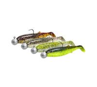 Savage Gear Cannibal Shad Mix - leurres en Forme de Queue d'alose pour perches, brochets, truites - Parfum Actif aux UV, kit pour pêcheur en Eau Douce et en Eau salée, Dark Water Mix 6.8 cm