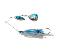 Savage Gear Da Bush Spinnerbait - Durable, Queue recourbée en Silicone, Bass, Pike, Musky, et Autres Poissons prédateurs, leurre de pêche en Eau Douce et en Eau salée Bleu Argent 18 cm