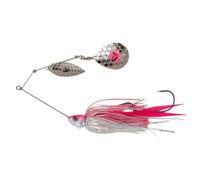 Savage Gear Da Bush Spinnerbait - Durable, Queue recourbée en Silicone, Bass, Pike, Musky, et Autres Poissons prédateurs, leurre de pêche en Eau Douce et en Eau salée Rose Argent 18 cm