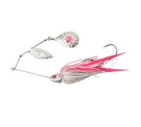 Savage Gear Da Bush Spinnerbait - Durable, Queue recourbée en Silicone, Bass, Pike, Musky, et Autres Poissons prédateurs, leurre de pêche en Eau Douce et en Eau salée Jaune Blanc Argent 18 cm