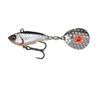 Savage Gear Fat Tail Spin sinkend - Jig Spiner, taille/poids/couleur : 8 cm/24 g/Dirty Silver