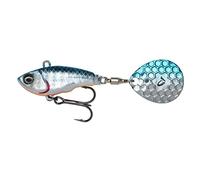 Savage Gear Fat Tail Spin Spin Jig Spinner Taille/Poids/Couleur : 5,5 cm/9 g/Bleu/Argent