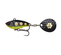 Savage Gear Fat Tail Spin Spin Sinkend - Jig Spinner, Taille/Poids/Couleur : 8 cm/24 g/Black Magic