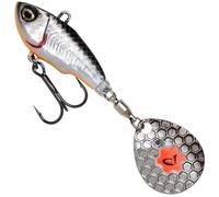 Savage Gear Fat Tail Spin Sinking Jig Spinner, Taille/Poids/Couleur: 6.5cm/16g/Dirty Silver