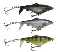 Savage Gear Leurre Topwater 3D Fat Smashtail – Appât flottant eau douce/salée Black Ghost 8cm