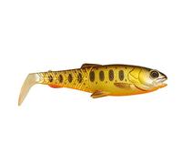 Savage Gear Poisson en caoutchouc Craft Cannibal Paddletail 12,5 cm 20 g Olive Pearl Hot Orange