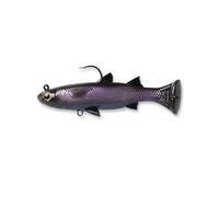 Savage Gear Pulse Tail Mullet RTF Appât de pêche 3/8 oz, foncé, contours et mouvement réalistes, construction durable, hameçon de pêche robuste, hochet intégré